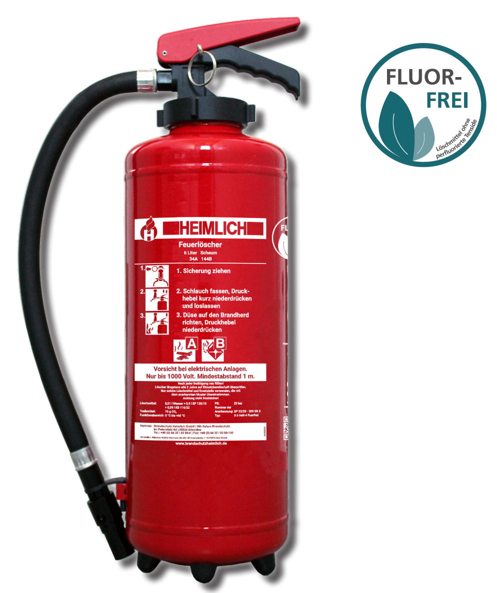 Feuerlöscher Schaumaufladelöscher fluorfrei S6 HeK-4 - GS Brandschutz
