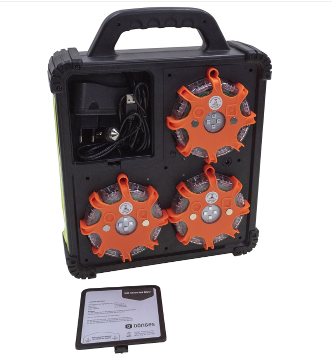 Dönges LED Signalleuchten-Set SyncFlare, orange, wechselbar gelb/blau/grün - GS Brandschutz