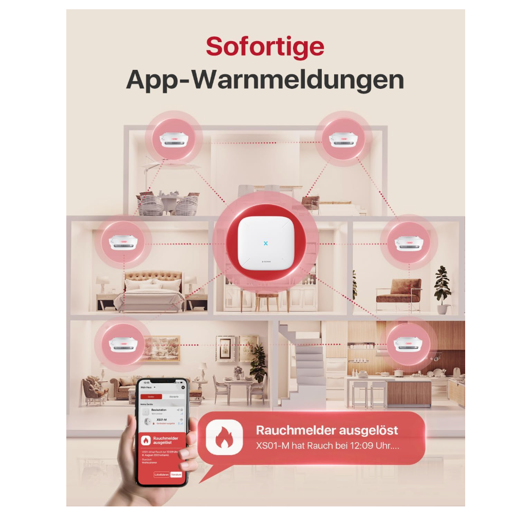 X-Sense Smart Rauchmelder XS01-M, vernetzter Mini Rauchmelder - GS Brandschutz