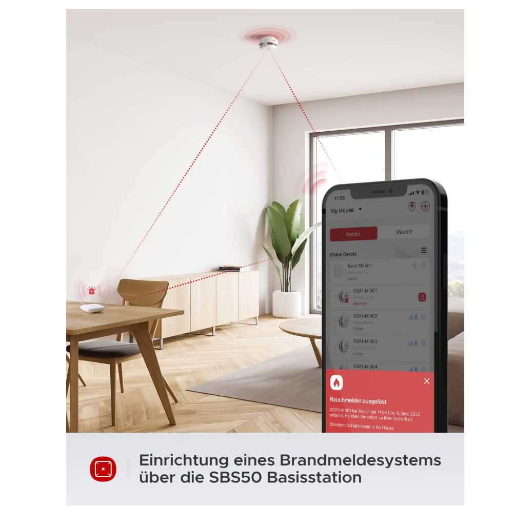 X-Sense Smart Rauchmelder XS01-M, vernetzter Mini Rauchmelder - GS Brandschutz