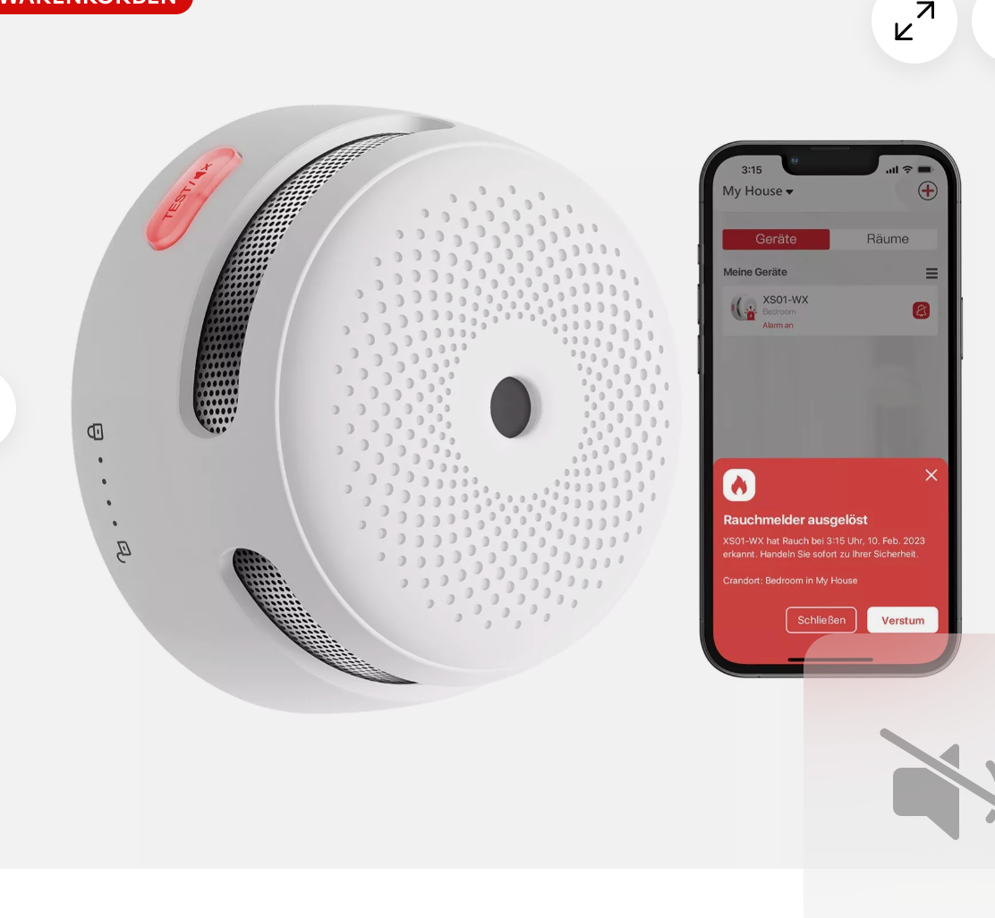 X-Sense Smart Rauchmelder XS01-M, vernetzter Mini Rauchmelder - GS Brandschutz