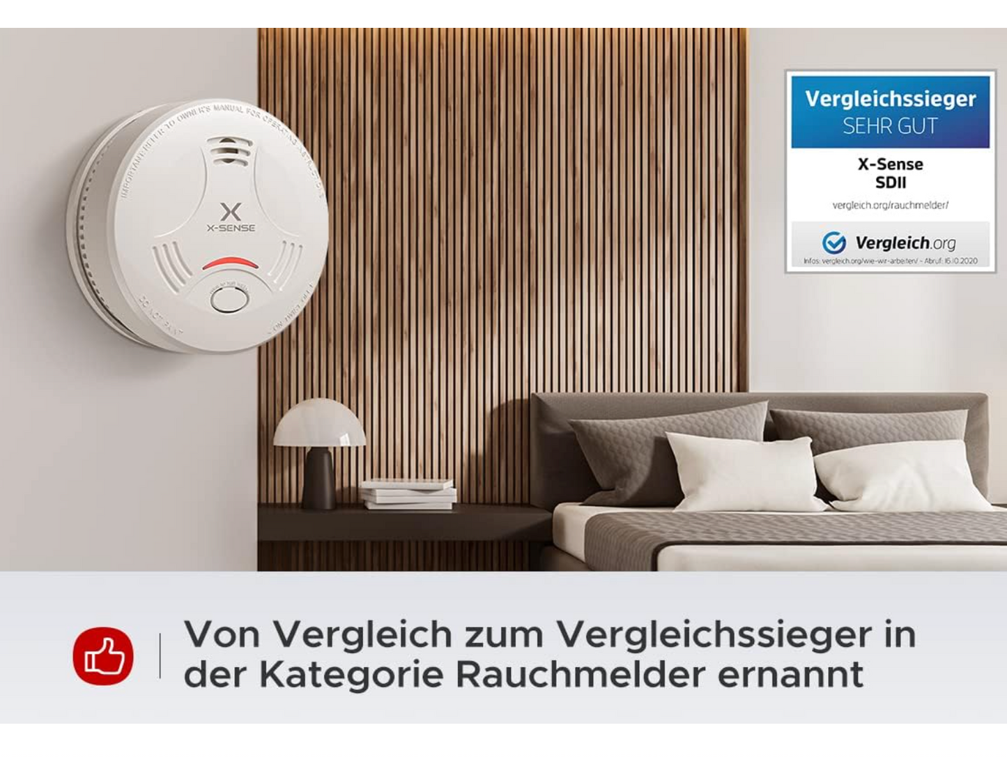 X-Sense Rauchmelder SD11, 10 Jahre Batterie, Feuermelder TÜV Zertifiziert, Rauchwarnmelder mit Stummschaltung und Selbsttest Funktion - GS Brandschutz