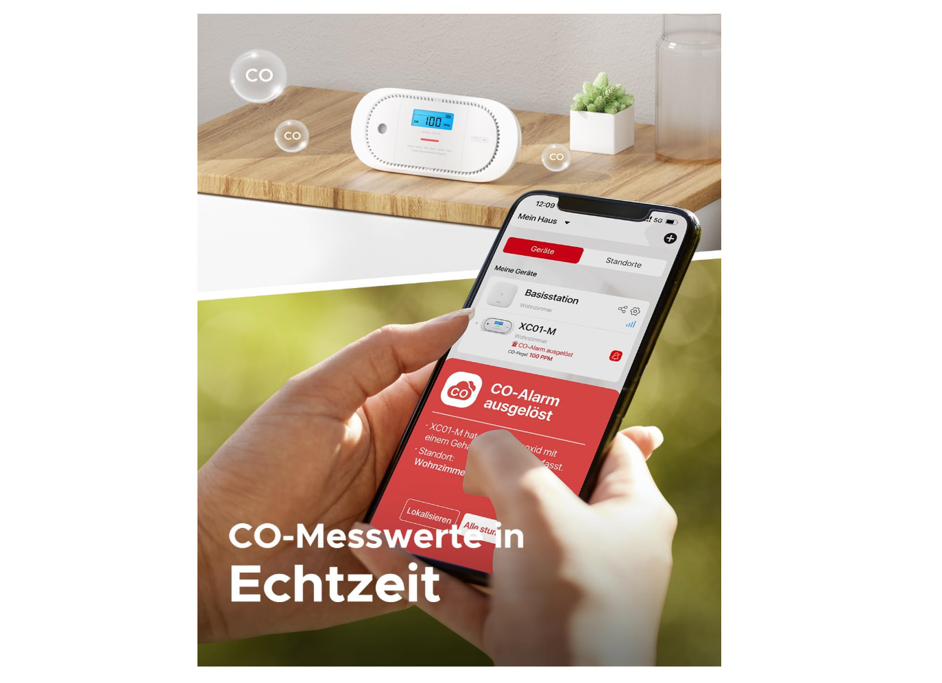 X-Sense XC01-M Kohlenmonoxidmelder – Smarter CO-Melder mit App-Benachrichtigung, TÜV-zertifiziert & CE-gekennzeichnet - GS Brandschutz