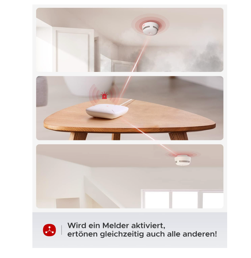 X-Sense Smart Rauchmelder XS01-M, vernetzter Mini Rauchmelder