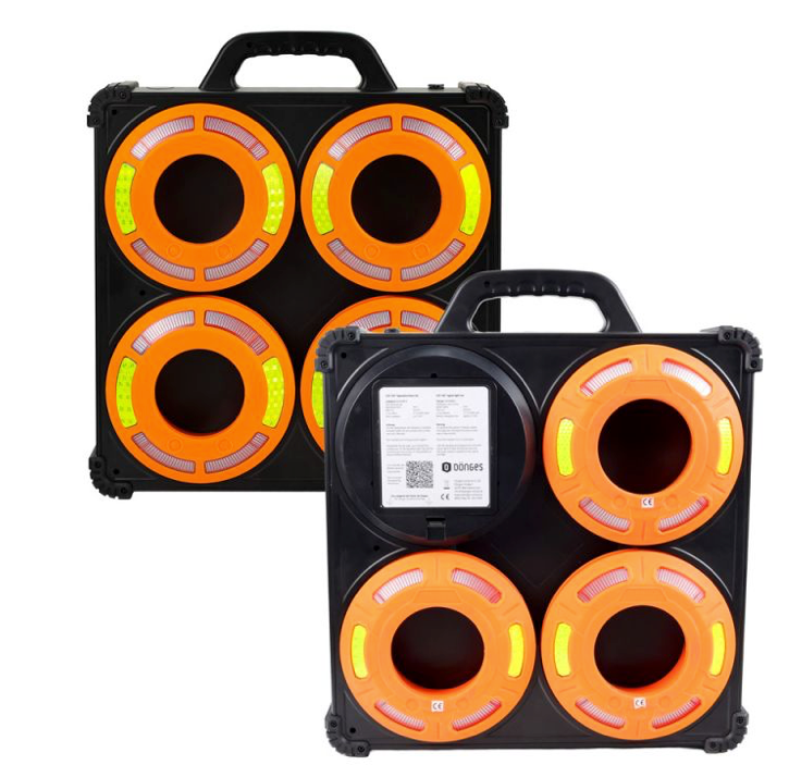 Dönges LED-360° Signalleuchten-Set für Verkehrsleitkegel im Koffer, Feuerwehr, Rettungsdienst, THW - GS Brandschutz