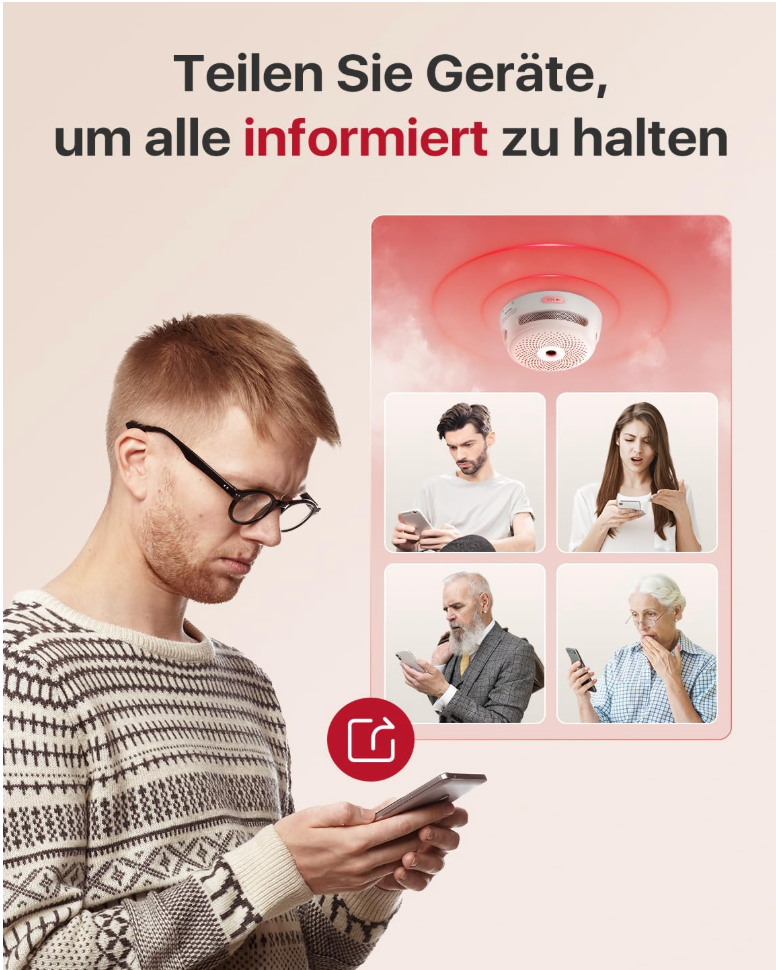 X-Sense Smart Rauchmelder Set 8 Stück XS01-M mit SBS50 Basisstation, TÜV-Zertifiziert