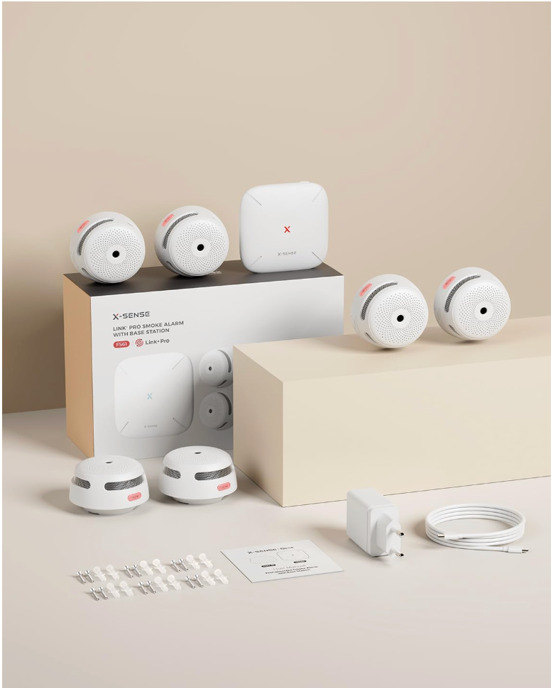 X-Sense Smart Rauchmelder Set 8 Stück XS01-M mit SBS50 Basisstation, TÜV-Zertifiziert